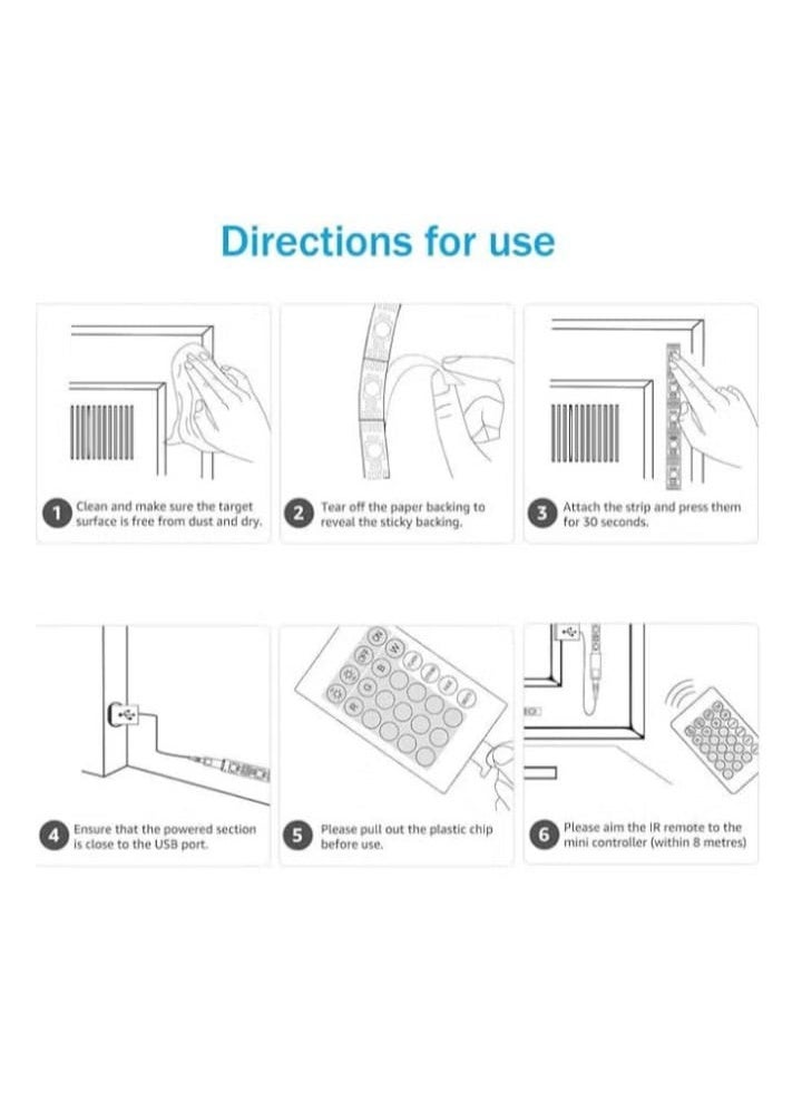شريط إضاءة LED مع ريموت كنترول – 4 م × 1 سم، مثالي لإضفاء إضاءة حيوية واحتفالية على أي مكان. - Image 3